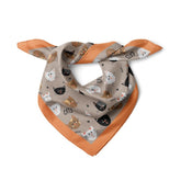 Kedi Desen Kahverengi Bandana Fular