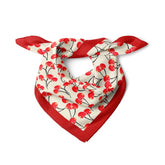 Kiraz Desen Kahverengi Bandana Fular