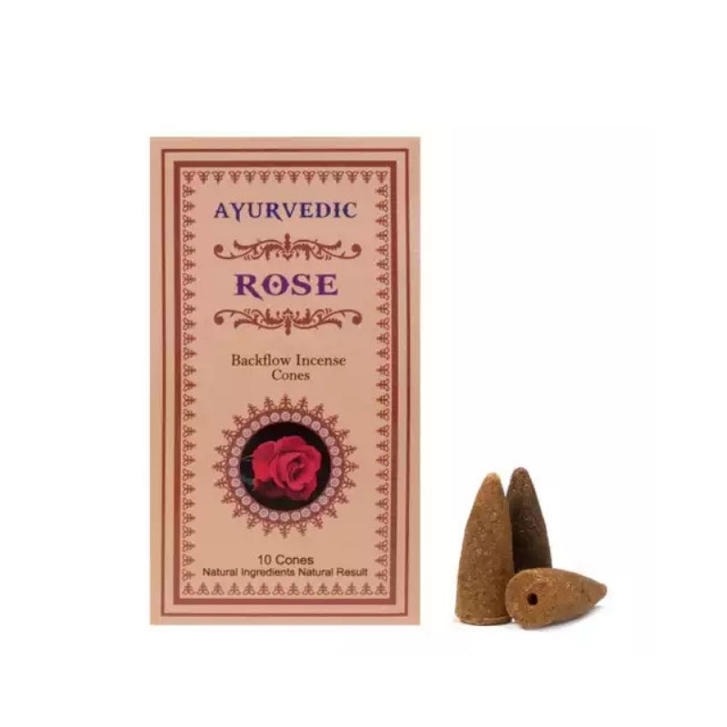 Ayurvedic Rose Geri Akışlı 10 Tütsü Konisi