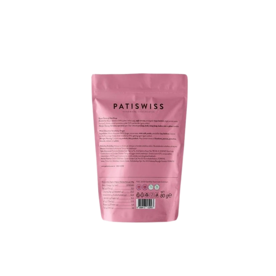 Beyaz Çikolatalı Çilek Draje 80G