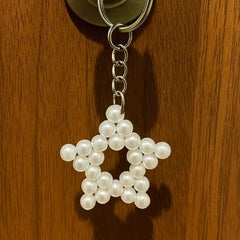 İnci Yıldız Şeklinde Anahtarlık Gümüş