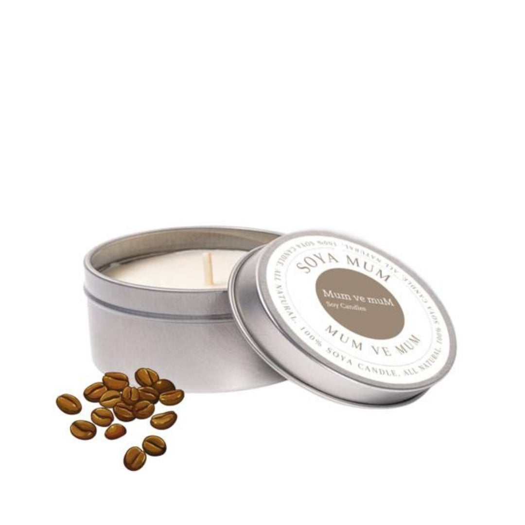 Kahve Soya Wax Metal Kutu Mum