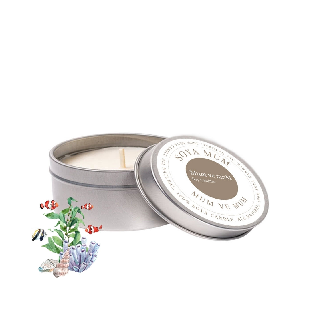 Okyanus Soya Wax Metal Kutu Mum