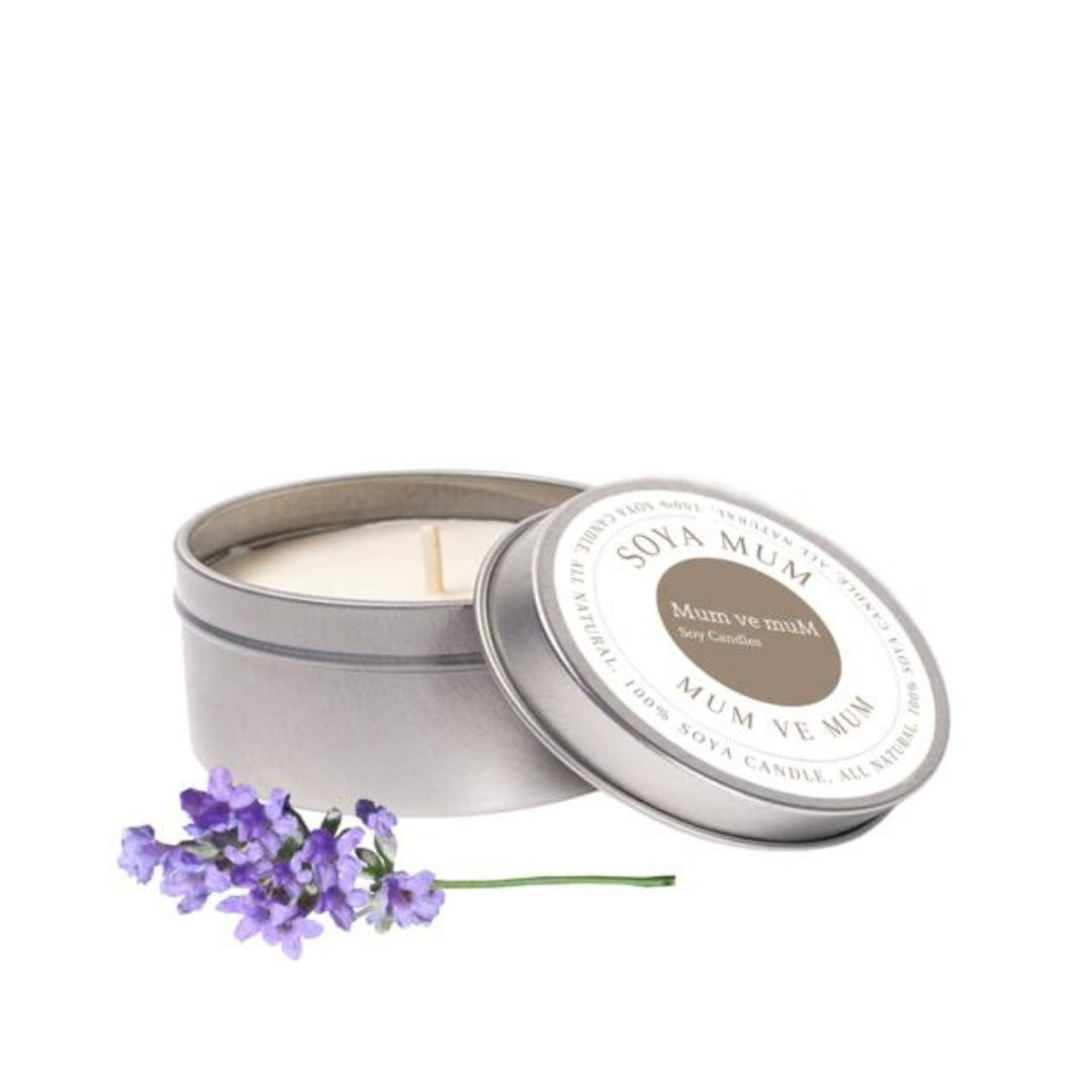 Lavanta Soya Wax Metal Kutu Mum