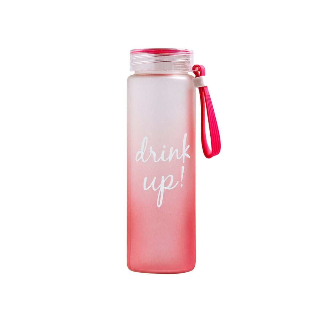 Tutamaçlı Buzlu Cam Matara 480ml Pembe